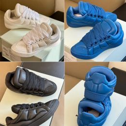 topkwaliteit casual schoenen dames heren lederen curb xl sneakers blauwe oversized gewatteerde versie zelfverzekerd ontwerp luxe klassieke paar broodschoenen zapatillas des chaus