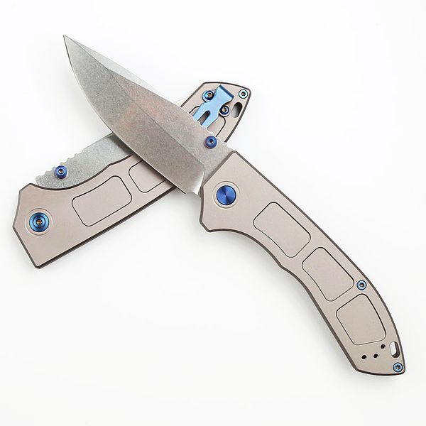 Top qualité CK 748 Couteau pliant de poche de haute qualité D2 Stone Wash Drop Point Blade CNC Aviation Poignée en aluminium Survie en plein air EDC Couteaux avec boîte de vente au détail