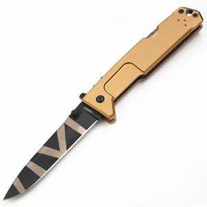 Cuchillo plegable táctico CK82 NEMESIS de alta calidad N690 Hoja con revestimiento de titanio Mango de aluminio para aviación Acampar al aire libre Senderismo Supervivencia Navajas de bolsillo El mejor regalo