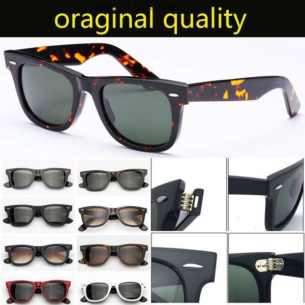 Top qualité classique 50mm 54mm taille lunettes de soleil hommes femmes acétate cadre verres en verre réel mâle lunettes de soleil Oculos De Sol rainess interdictions CPOL