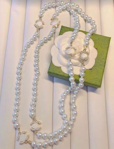 Topkwaliteit klassieke diamant parel hangers ketting ontwerper parel dames ketting bruiloft jubileum roestvrijstalen sieraden cadeau