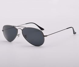 Lunettes de soleil de style pilote classique de qualité supérieure pour hommes et femmes, verres en verre véritable, taille 55mm 58mm 62mm, lunettes de soleil 7215379