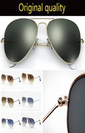 Topkwaliteit klassieke pilootstijl zonnebril mannen vrouwen 55 mm 58 mm 62 mm grootte echte glazen lenzen zonnebril gafas de sol mujer6355013