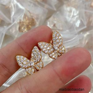 Estilo clásico de alta calidad Fanjia 925 Pure Silver Plate de 18K Gold Gold Full Butterfly Beat Beat Beat Tri Color Juego de mano High Carbon Sweet Keren Factory