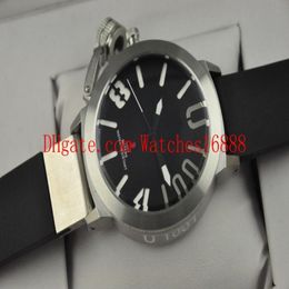 Top qualité Classico 55 U-1001 en acier inoxydable bleu cadran noir en caoutchouc noir montres de sport automatiques pour hommes montres-bracelets pour hommes T275U
