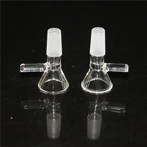 Tazones de vidrio transparente de calidad superior con piezas de manija para paneles de bong fumar 14 mm 10 mm de tazón de vidrio de hierba