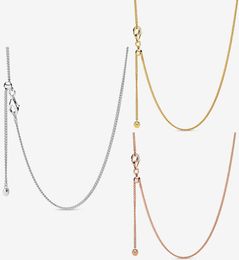 Collier de chaîne de bordure de qualité supérieure Fit Charms pendentifs Dangles DIY 925 bijoux en argent sterling élégant collier rose pour femme Fashio3088754
