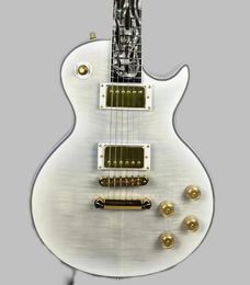 Tapiteur de guitare électronique personnalisé de qualité supérieure -o-Matic Bridge blanc solide de guitare alémelle fleur de fleur intégrée 1959