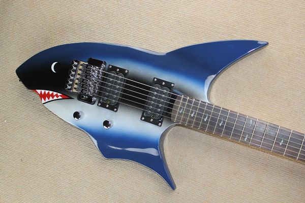 Guitare électrique de forme Grand Shark personnalisée de qualité supérieure avec Tremolo LIVRAISON GRATUITE