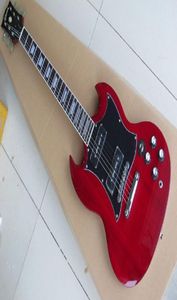 Guitarra eléctrica de vino SG 400 personalizada de alta calidad con camionetas doradas 2 en stock7985819