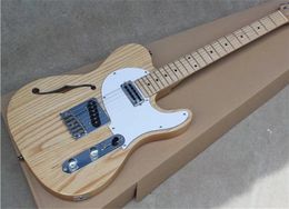 Tienda personalizada de la mejor calidad Coda Natural Jazz Guitarra Electric Guitar Semi Hollow Maple de arce con hardware cromado