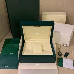 Top Qualité Vert Foncé Boîtes De Montres Cadeau Woody Case Pour Montres Rolex Livret Étiquettes De Cartes Et Papiers En Anglais Montres Suisses Bo294O