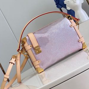 Topkwaliteit desigerzak echte lederen spiegelkwaliteit crossbody tas de metalen hoeken en s-lock sluiting gouden kleur mode schoudertas met doos