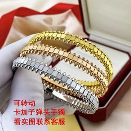 Design de qualité supérieure hommes et femmes pour bracelet en ligne vente diamant pyramide Bullet têtes bracelet rotation rose or avec bracelets de luxe