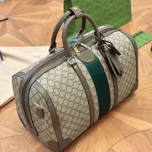 Designertas van topkwaliteit, de draagtas plunjezak, kettingreistassen, outdoor, echt leer, print, strepen, letter, zacht, enkele, oversized designer bagagetas, draagtas