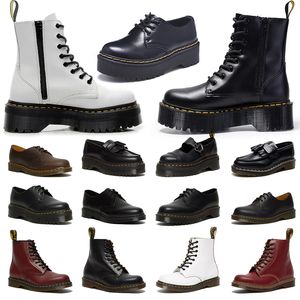 Bottes de créateurs de qualité supérieure Dr Martins bottes d'hiver en cuir noir demi-bottes genou Doc Martens bottes de neige occidentales classiques bottes d'hiver plate-forme bottes pour femmes