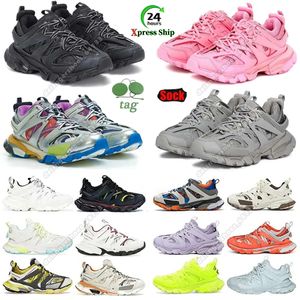 Diseñador de alta calidad Zapatos casuales Triple S 3.0 LED Plataforma Zapatillas de deporte Negro Rosa Azul oscuro Gris fresco Cemento Gris Gimnasio Placa de moda para mí Plataforma Deportes al aire libre con caja