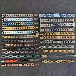 Chaîne de bracelet de chaîne cubaine de couleur de qualité supérieure avec diamant hip hop pour femmes bracelets titanium en acier inoxydable chaînes de la personnalité de la mode cadeau