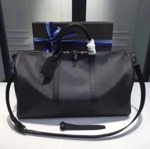 Designer de qualité supérieure Duffel Bags chaîne sac à bagages de voyage en plein air en cuir véritable impression rayures lettre doux unique sac fourre-tout surdimensionné
