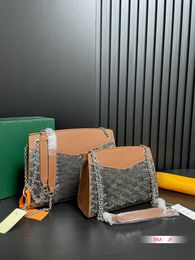 Sac fourre-tout structuré Goy de qualité supérieure avec chaîne coulissante épaule en cuir de luxe en toile patchwork sac à bandoulière en cuir sac de marque pour femmes