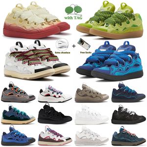 Chaussures de lavines de designer de qualité supérieure Courb Leopard Sports Sports Sneaker Silt Split Pastel Silk Striped Plateforme à paillettes Men de femmes