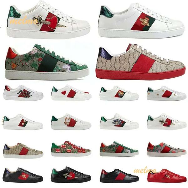 Top Qualité Designer Hommes Femmes Casual Chaussures Bee Snake Tiger Baskets Chaussures Véritable Chaussure En Cuir Broderie Baskets Classiques Python Sneaker Chaussures