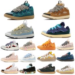 top qualité Designer mesh tissé Lace-up lan logo chaussures style extraordinaire Chaussures de course en cuir Curb baskets hommes femmes nappa veau chaussure semelle plate-forme en caoutchouc