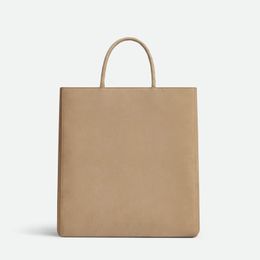 Bolsa de compras de papel de diseño de alta calidad Bolsas de hombro de piel marrón de piel
