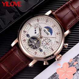 Reloj de negocios de lujo presidencial de diseñador de alta calidad con volante esqueleto calendario cronógrafo reloj multifuncional para hombres Ou302z