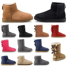 Top qualité chaussures de créateurs femmes bottes de neige classiques cheville courte botte de fourrure pour l'hiver noir châtaigne mode taille 36-41