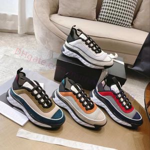 Zapatos de diseñador de alta calidad Mujeres Hombres Canal Zapatos casuales Moda NUEVA Lona Gamuza Suela gruesa Zapatillas de deporte con colchón de aire Lujo Primavera Otoño Pareja caminando Zapatos para correr