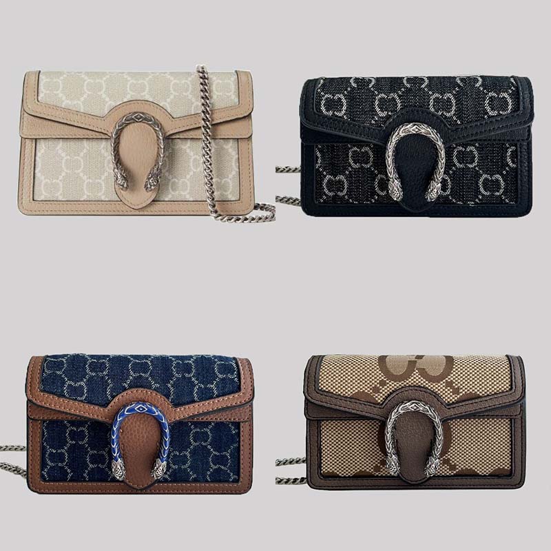 KVALITET Tote Lady Bag Luxury Designer Handväska axelväskor Kvinnor Mens Canvas kuvertväska Snake Small Mini Purse Clutch Bag