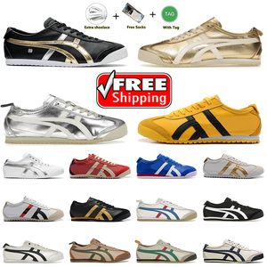 Diseñador de alta calidad Tiger México 66 Zapatos casuales Onitsukass Plataforma de lujo Entrenadores para hombre para mujer Off Negro Plata Blanco Zapatillas de deporte al aire libre Mocasines Envío gratis