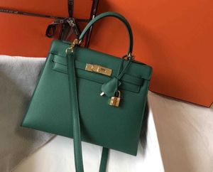 Top Kwaliteit Designer Vrouwen Portemonnee Echt Lederen Handtassen Totes Mini Messenger Bag Yiweibags Kellys's Platte Handvat Luxe Draagbare 22cm 25cm
