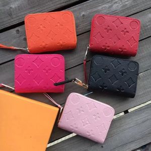 Cartera con cremallera de grano de diamante de calidad superior Monedero de lujo Carteras de diseñador Victorine Ladies Monedas de cuero genuino Monederos Tarjetas Titular de la tarjeta C