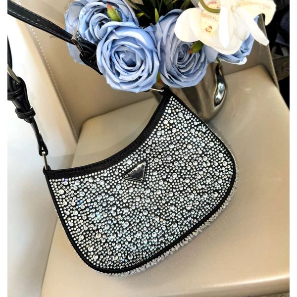 Bolso de diamante de alta calidad Lienzo Hobo Diseñador Hombro para mujer Paquete de pecho Moda Tote Cadenas Mano Señora Presbicia Monedero Bolsos Diamantes al por mayor