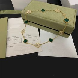 Collar de diamantes de alta calidad chapado en oro collares de diseño collar en forma de trébol personalizado diario versátil múltiples colores disponibles zl180 I4