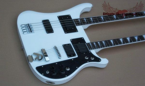 Guitare de basse électrique à double cou de qualité supérieure 4 String Bass and6 String Guitar Blanc Black Cherry Electric Guitar 7960907