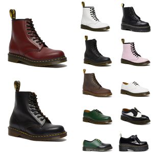 Calidad superior Dr. Martins Plataforma AirWair Tobillo Martin Bota Alta Doc Martens Botas de diseñador para mujer OG 1460 Jadon Cuero liso Nappa Mujer Botines Mocasines bajos Zapatos