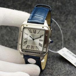 Reloj Dumont cuadrado de alta calidad para mujer con movimiento de batería de cuarzo y correa de cuero para hombre y mujer