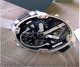 Topkwaliteit DZ7349 Mens Watch Luxe Cool 57 mm Big Dial Real Leather Riem Mens Watch Fashion Quartz Watch Origial Box7998126