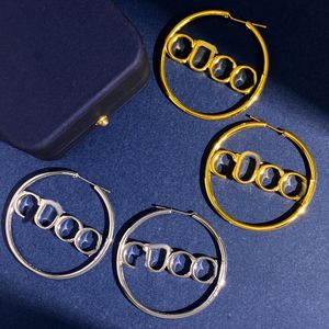 Top kwaliteit oorbel ontwerper voor vrouw glans veelzijdige mode dubbele letters oorbellen stofdicht bescheiden luxe prachtige oorringen meisjes sieraden zl175 I4