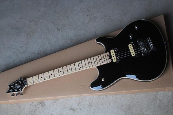 Guitarra eléctrica de alta calidad, color negro mate, plana, disponible