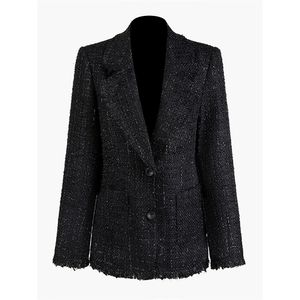 TOP QUALITY est Winter Runway Designer Jacket Veste en tweed à franges pour femmes 210521