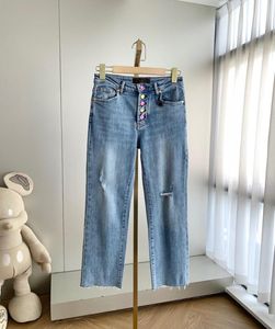 Pantalon de créateur européen de qualité supérieure jeans de piste de poche décontractée de luxe de luxe pour femmes K18200879