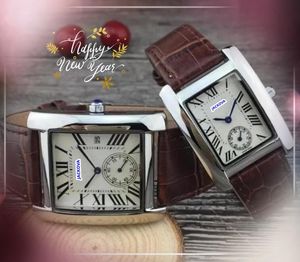 TOP Kwaliteit fabriekspresident twee pinnen halfwerkende quartz batterij horloges Heren en dames dagkalender Iced Out tank moet damesklok vierkante Romeinse wijzerplaat horloge ontwerpen