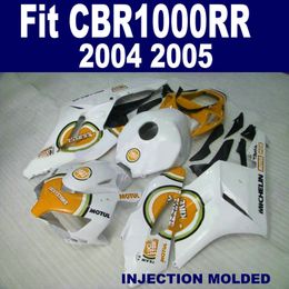 Kit de carénage de qualité supérieure pour HONDA Moulage par injection CBR1000 RR 04 05 ensemble de carénages LUCKY STRIKE blanc orange 2004 2005 CBR1000RR XB82