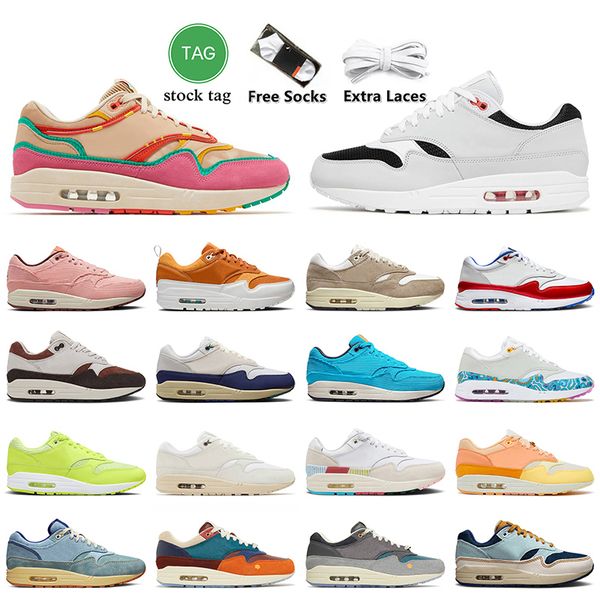 Zapatillas de correr Familia 1s de alta calidad 86 OG Golf Big Bubble Live To Play 87 Aura Urawa Blanco Negro Patta 1 Mujeres Hombres Entrenadores originales Corredores Zapatillas de deporte Tamaño grande 12 13