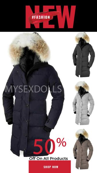 Manteau Femme HIVER doudoune avec HOOD / Vestes Snowdome Vraie fourrure de loup Col Parkas de canard manteaux clairs d'usine Coupe-vent Warm Zipper Parka épaisse