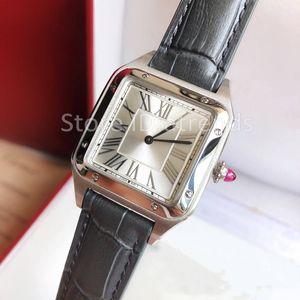 Topkwaliteit mode quartz horloge heren dames goud zilveren wijzerplaat saffierglas lederen band polshorloge klassiek vierkant ontwerp speciale versie dames casual klok 170A